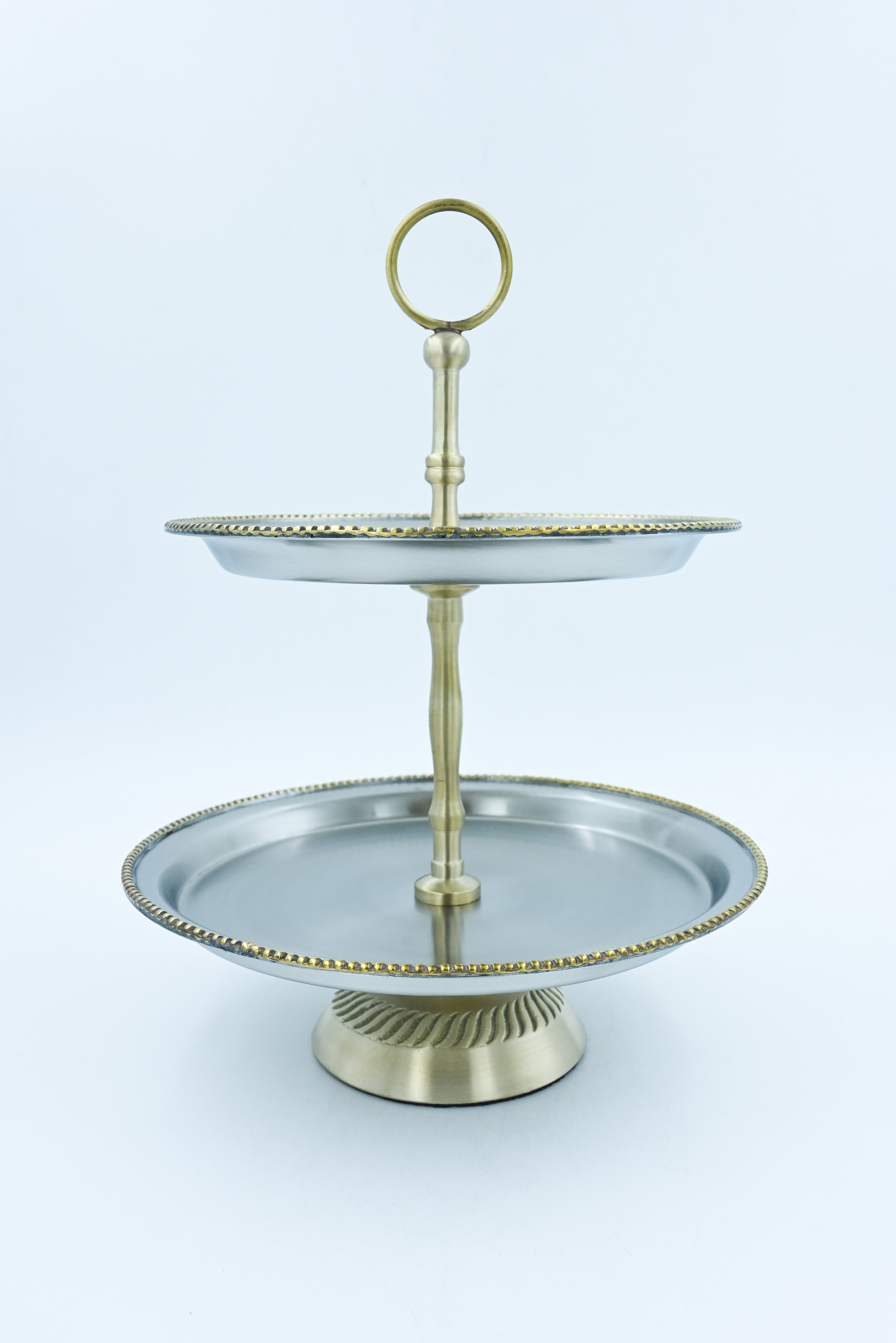 Hunar Nickel Aurum Rim Cake Stand