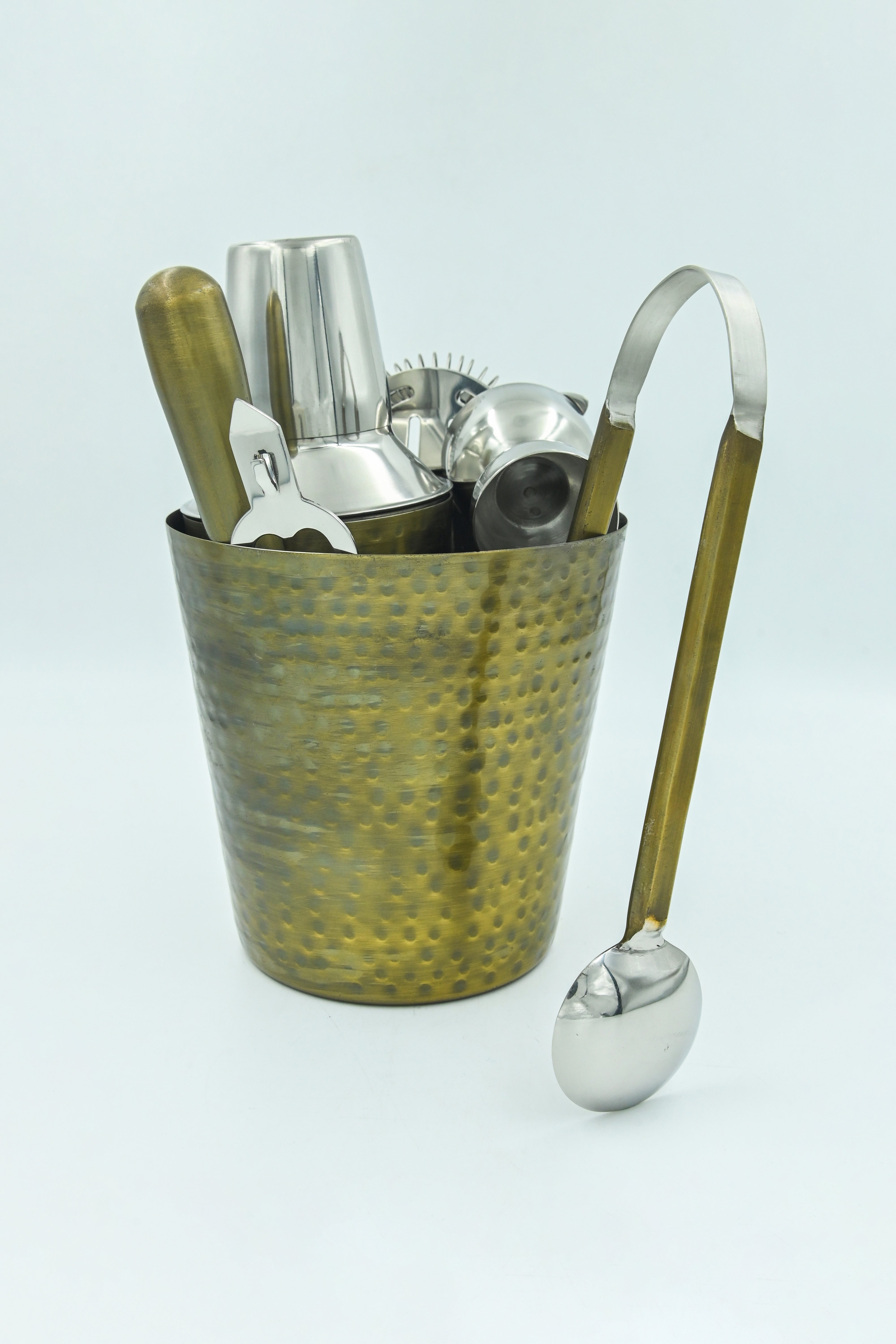 Copper Antique Brass Bar Set