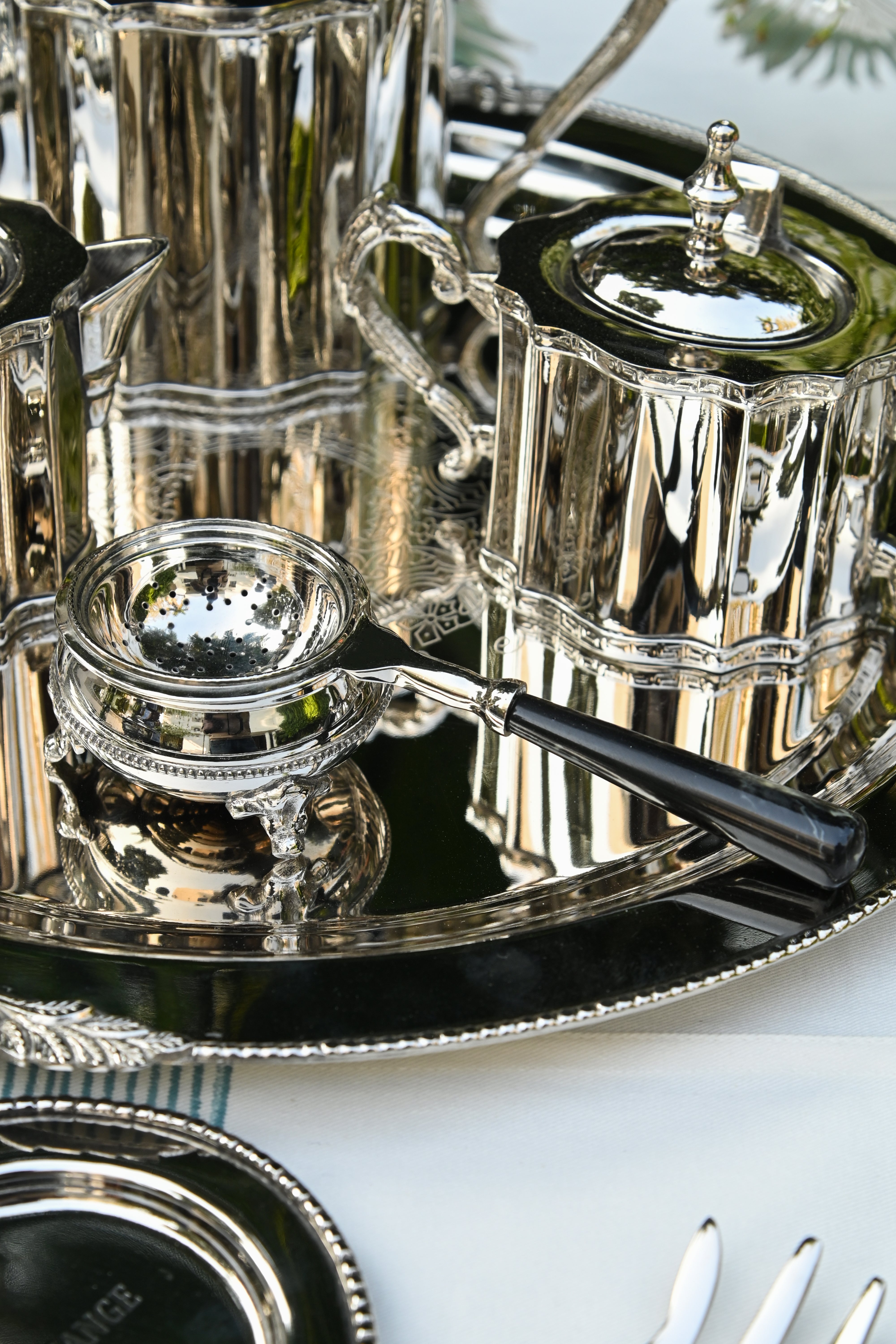 Noor Nickel Tea Strainer