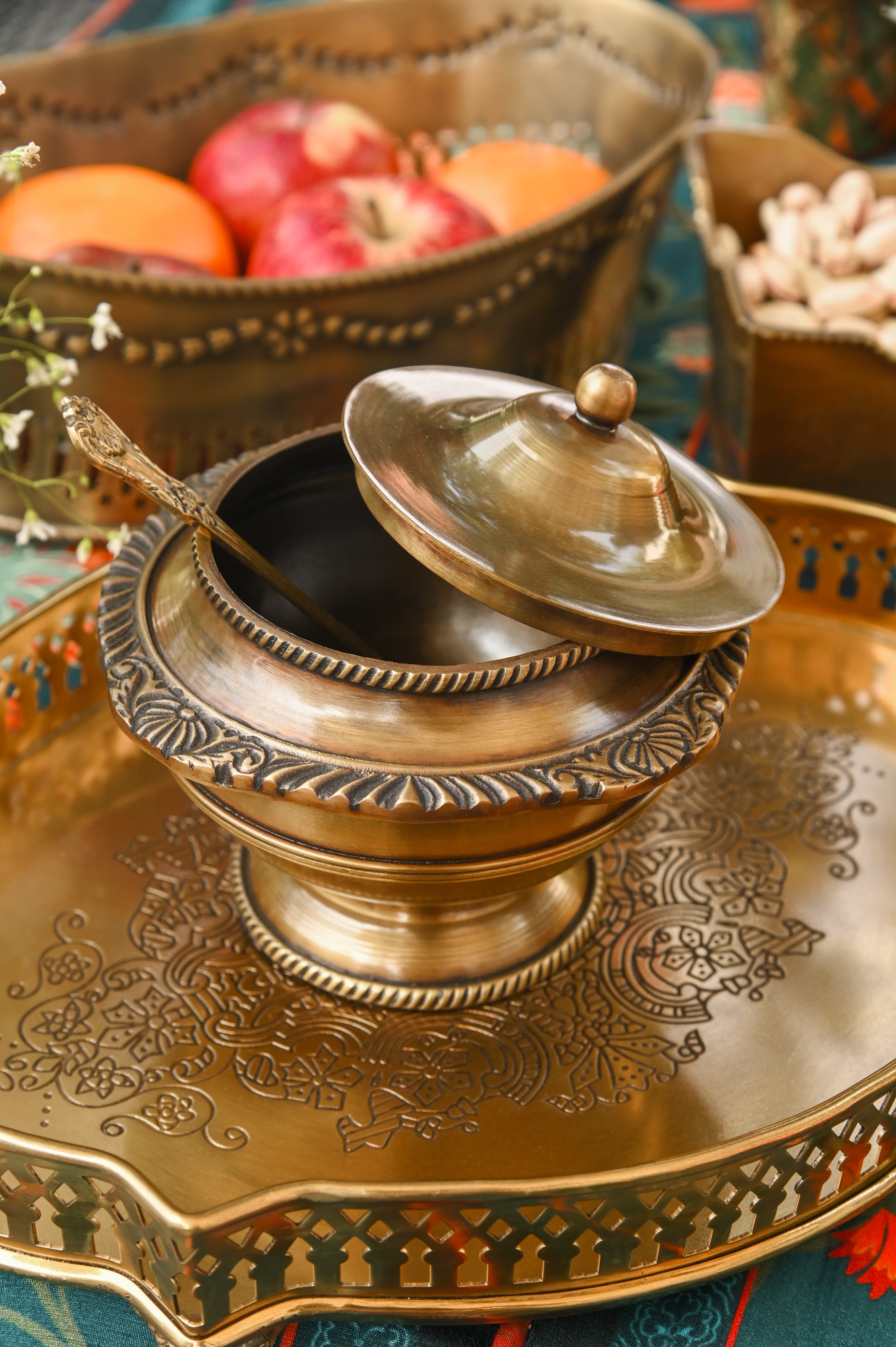Large Hunaar Gold Brass Bowl