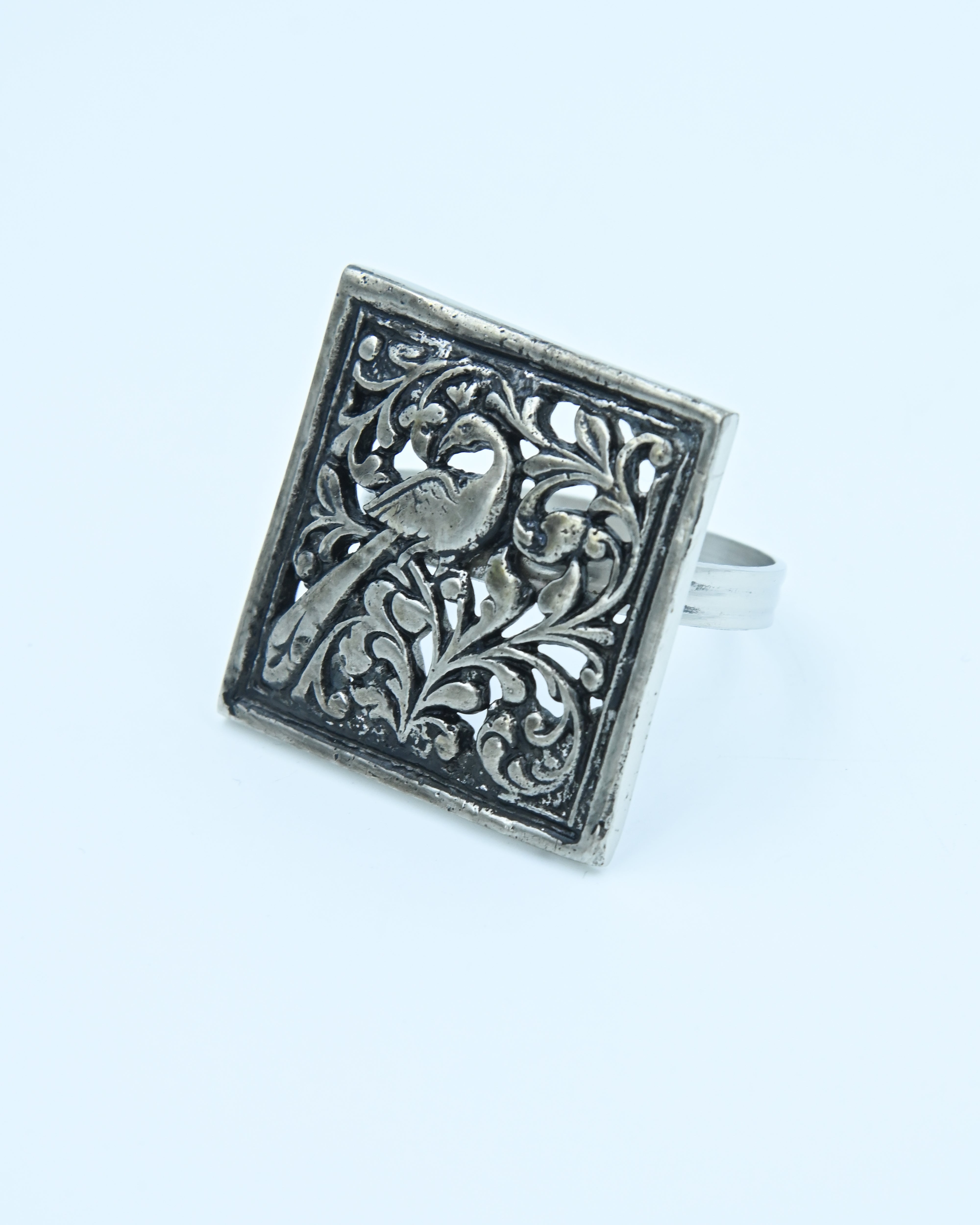 Mayura Rusted Silver Napkin Ring
