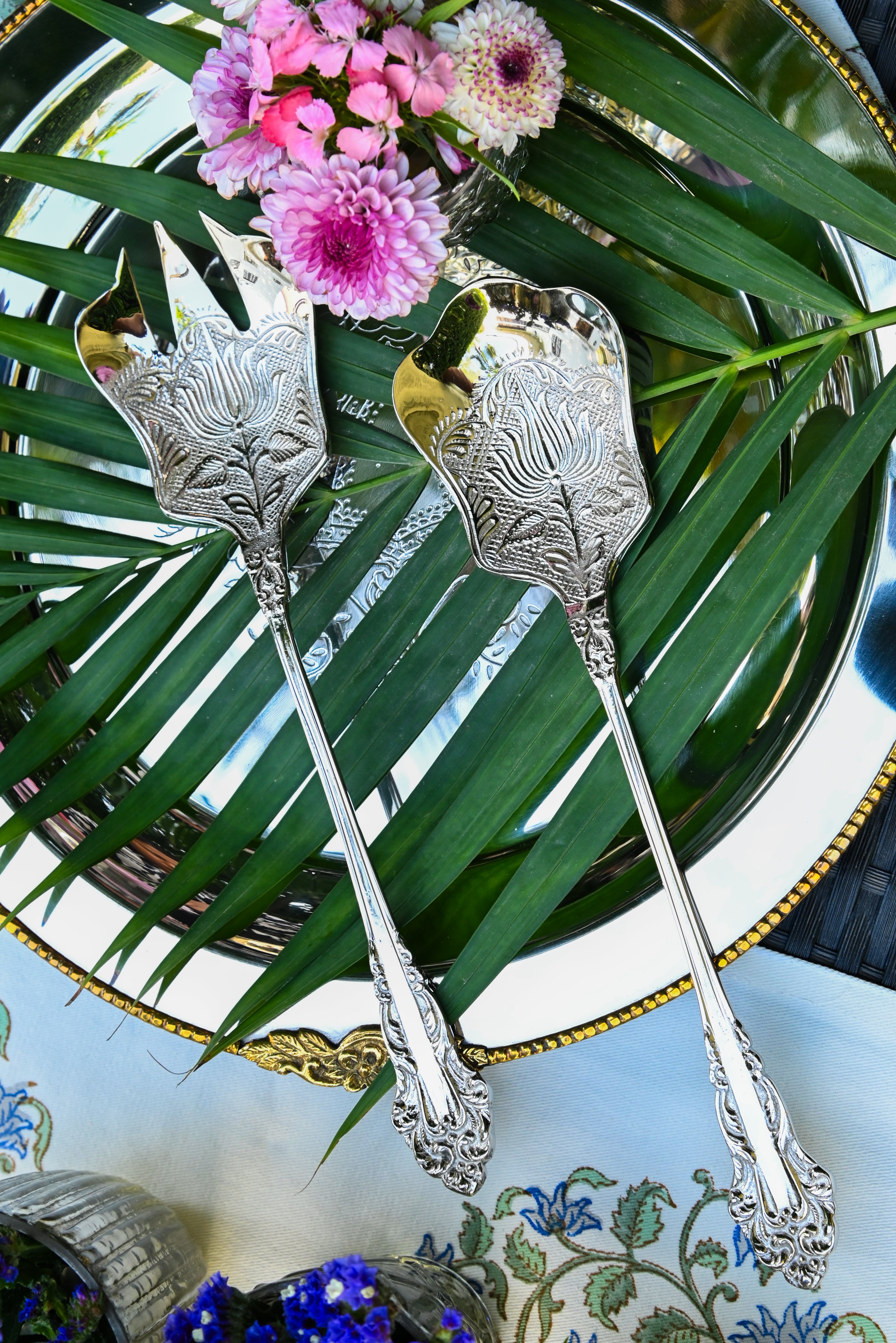 Hina Nickel Plated Salad Set