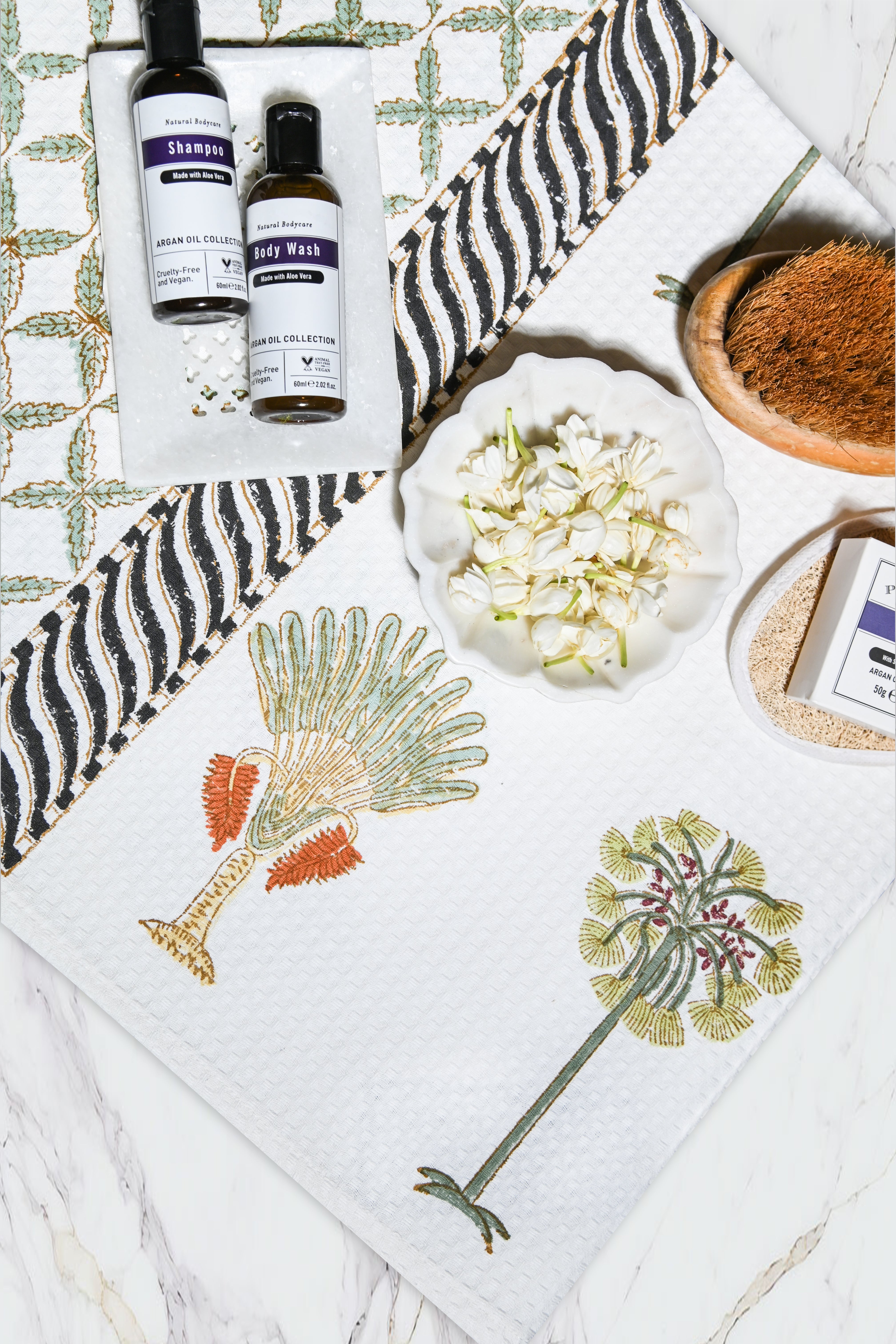 Palm Waffle Bath Towel
