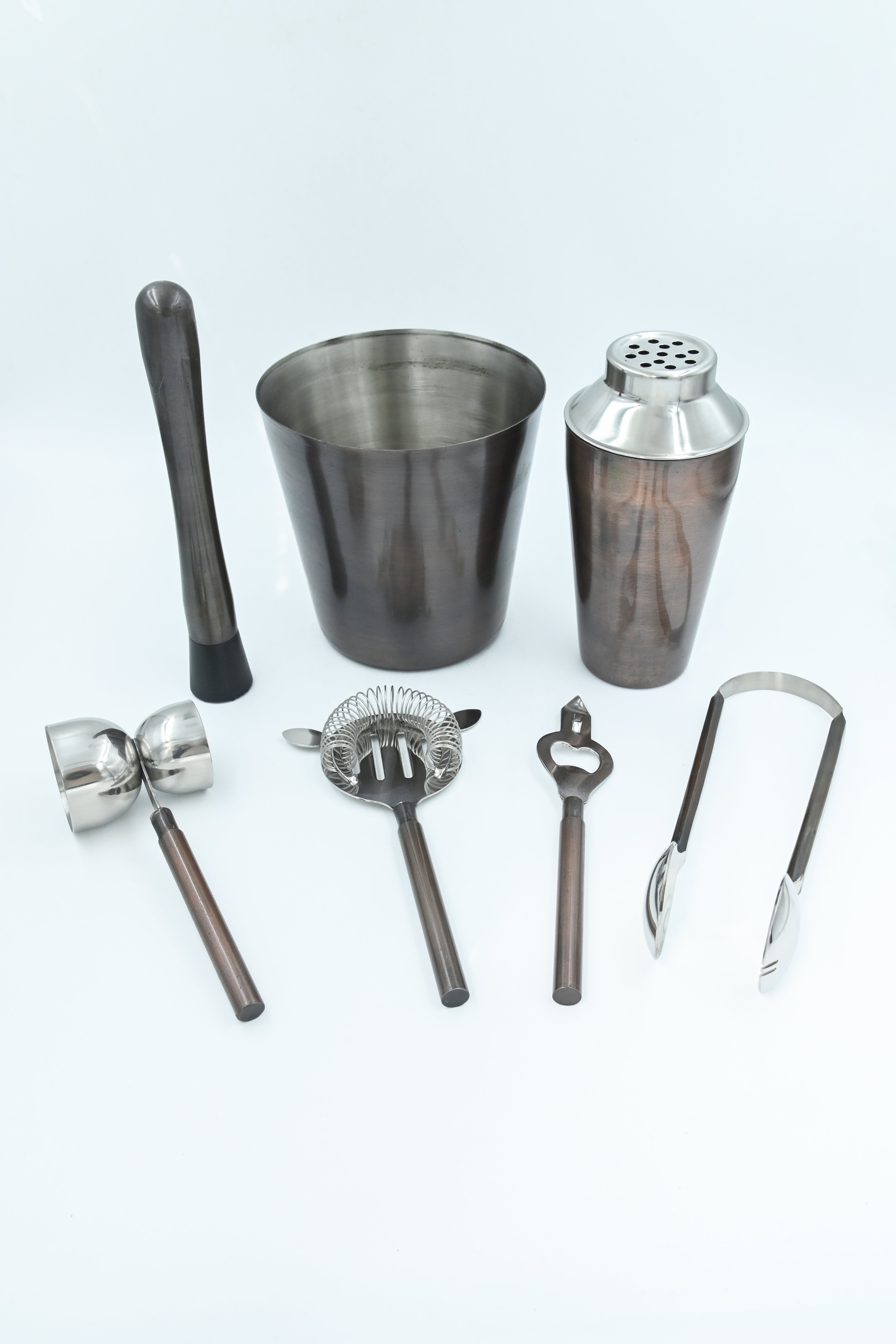 Copper Antique Brass Bar Set