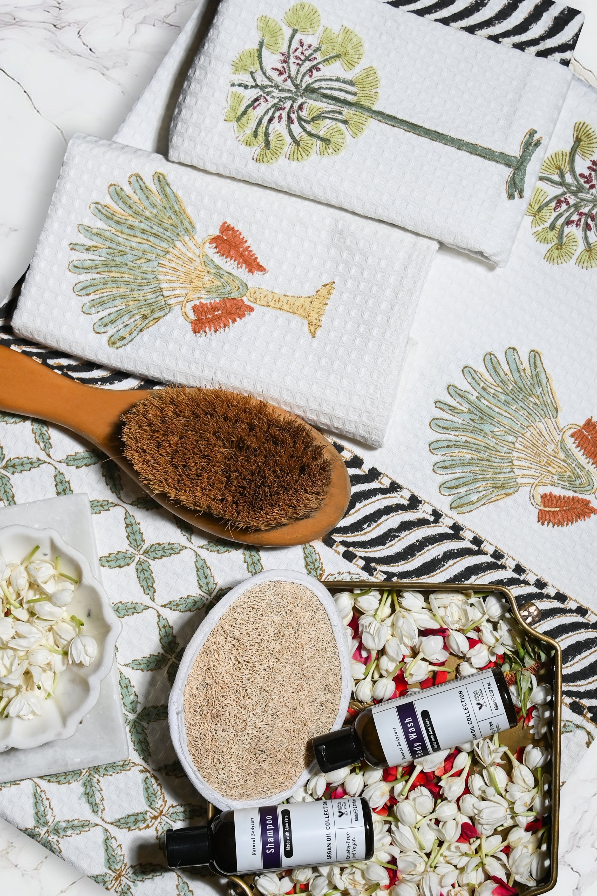 Palm Waffle Bath Towel