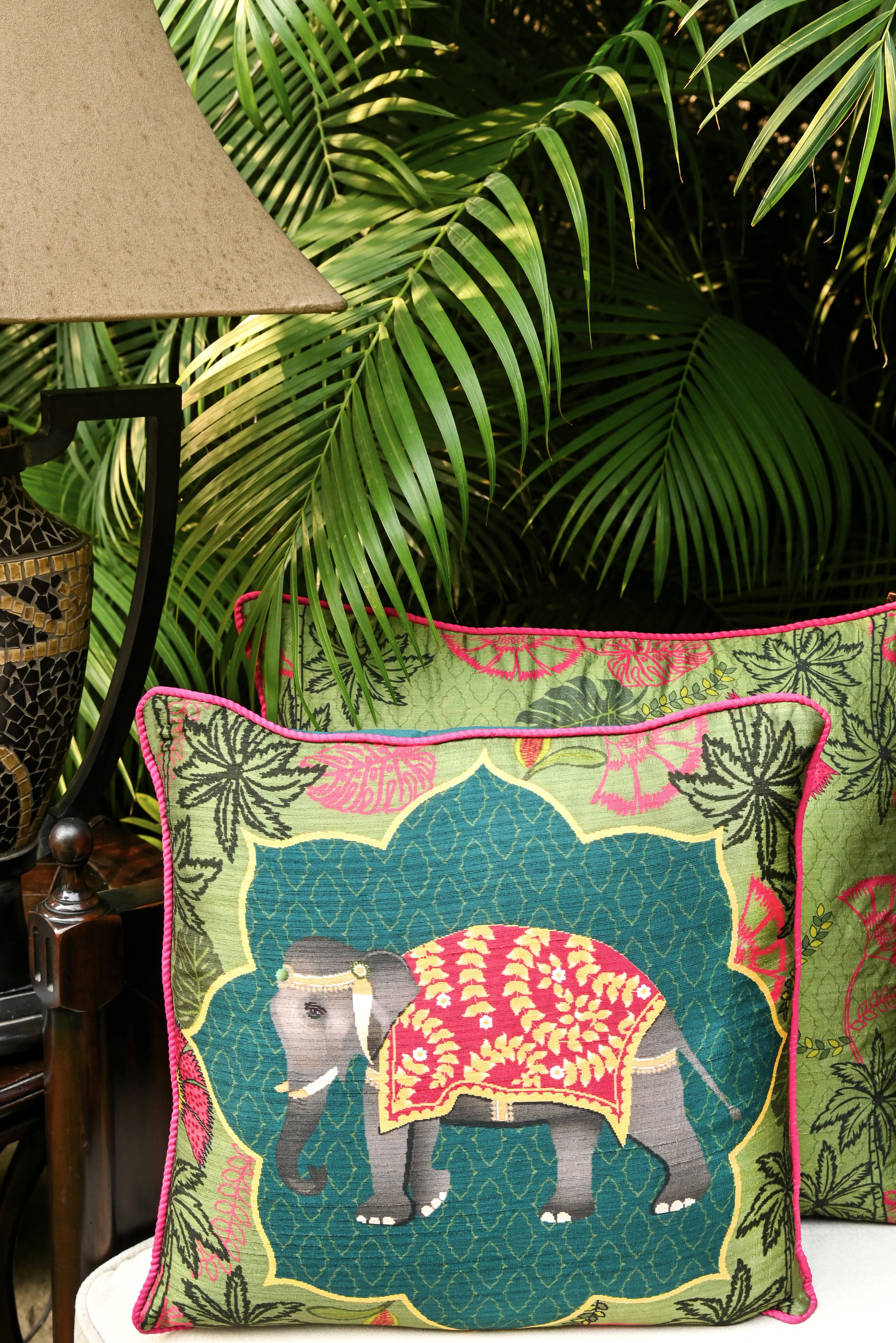 Gajbagh Cushion Green