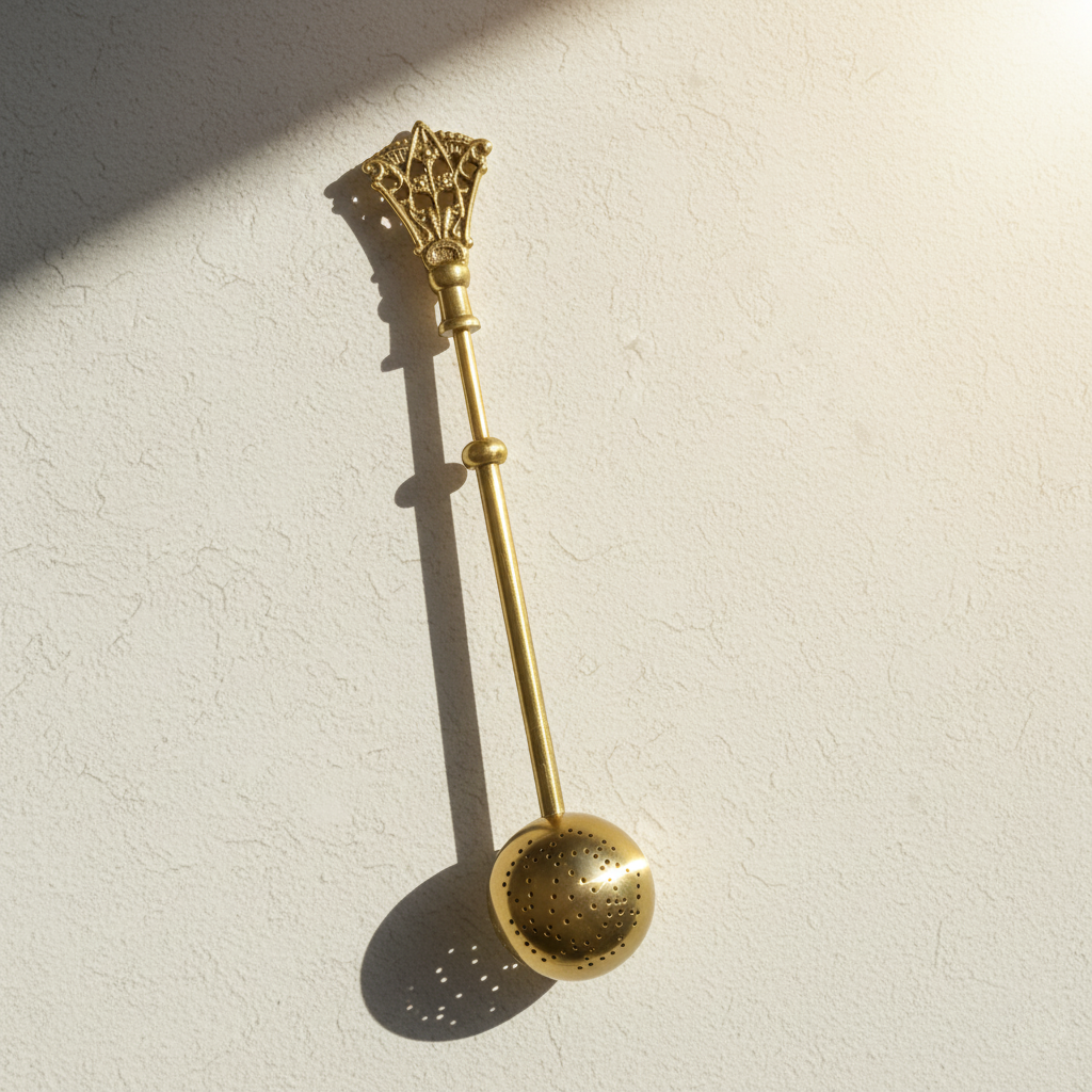 Rosa Shiny Gold Tea Strainer