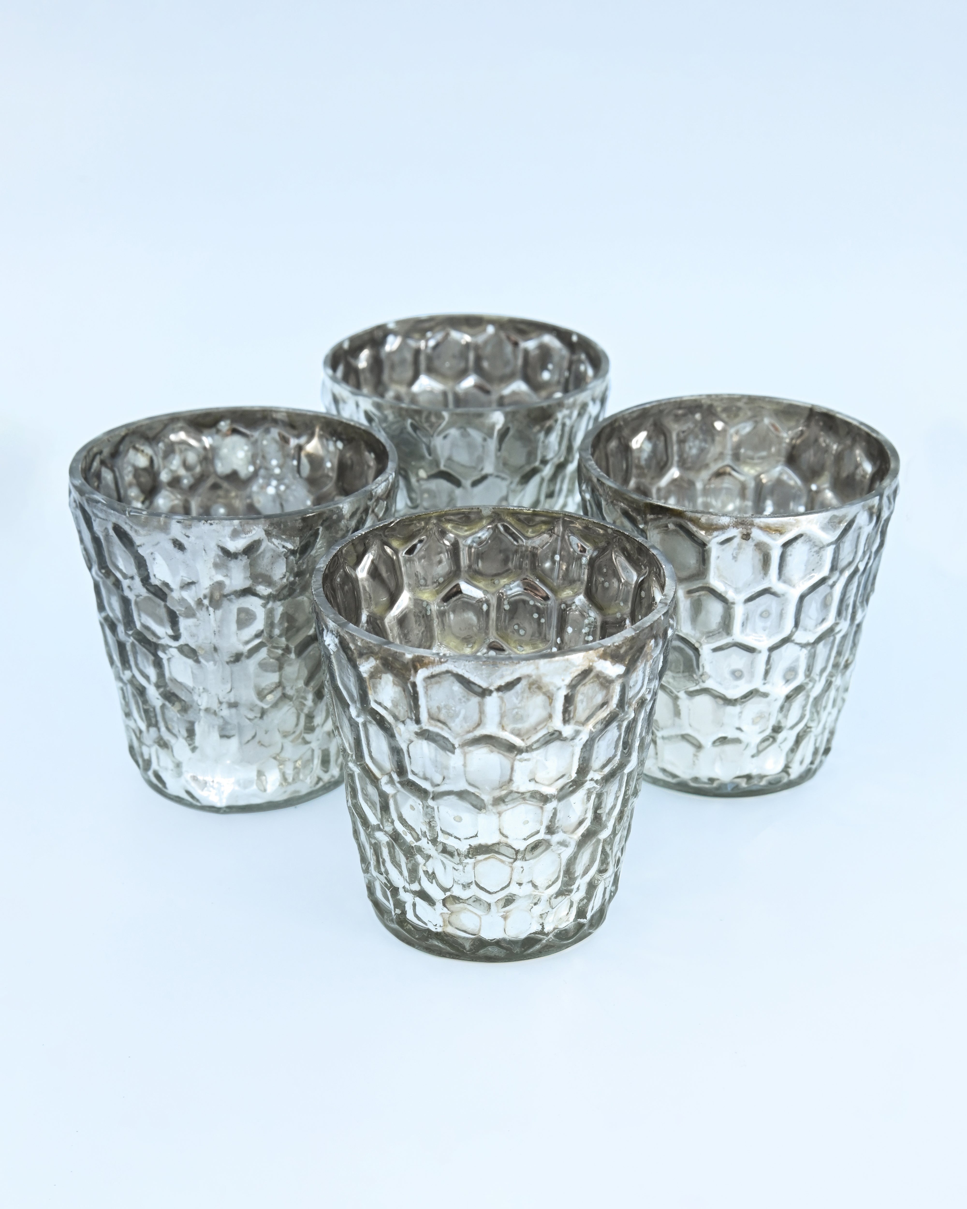 Honey Comb Silver Votive