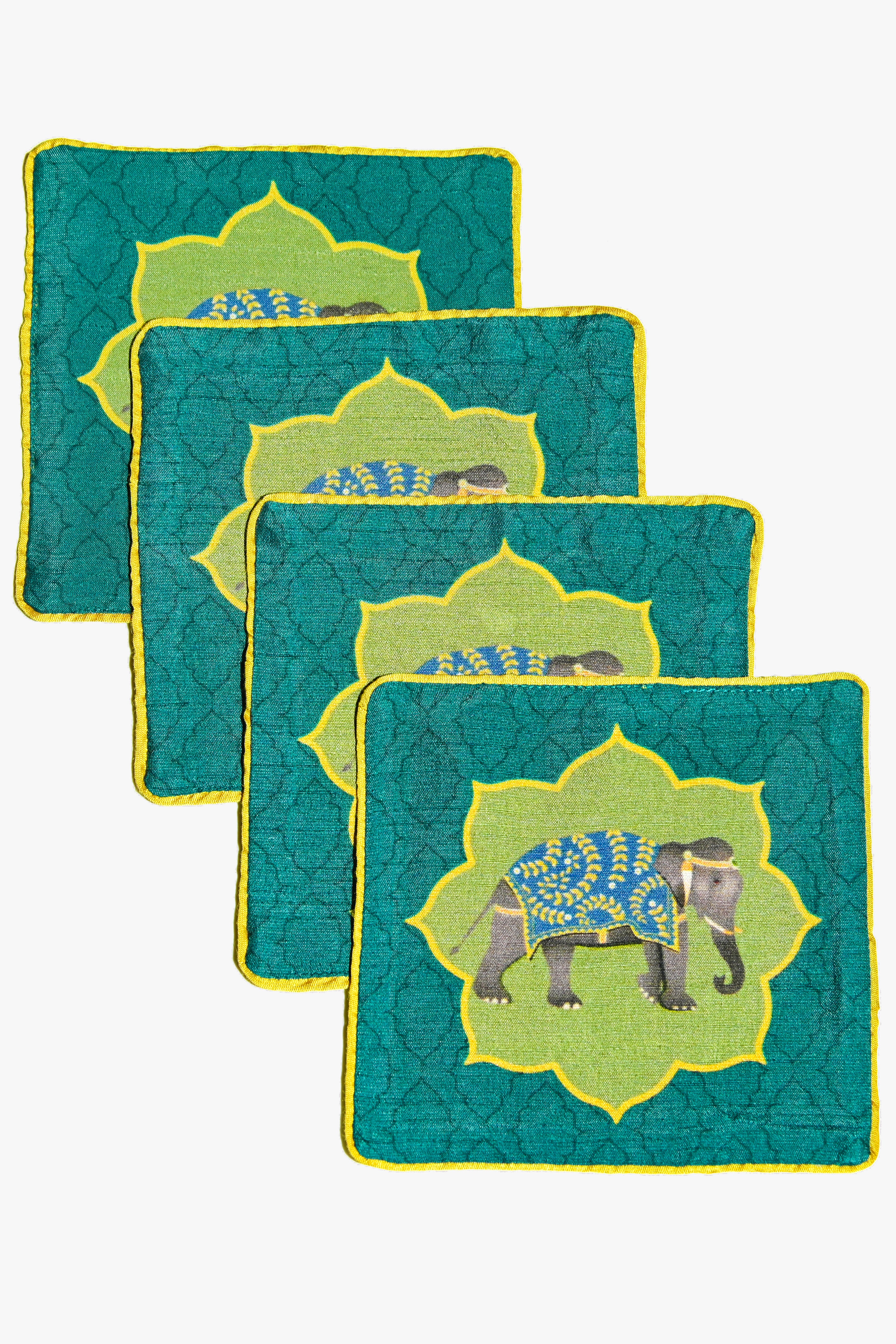 Dark Green Gajbagh Coaster Set