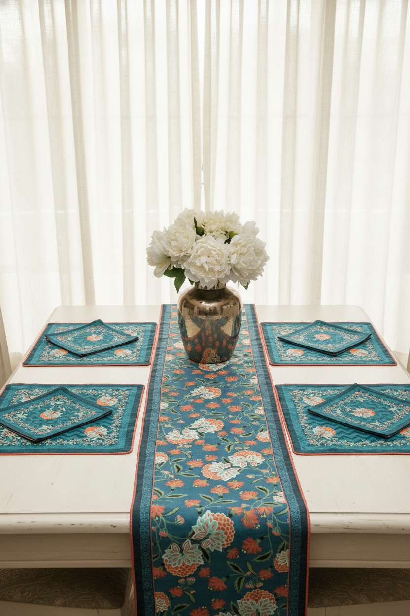 Orange Bloom Green Runner