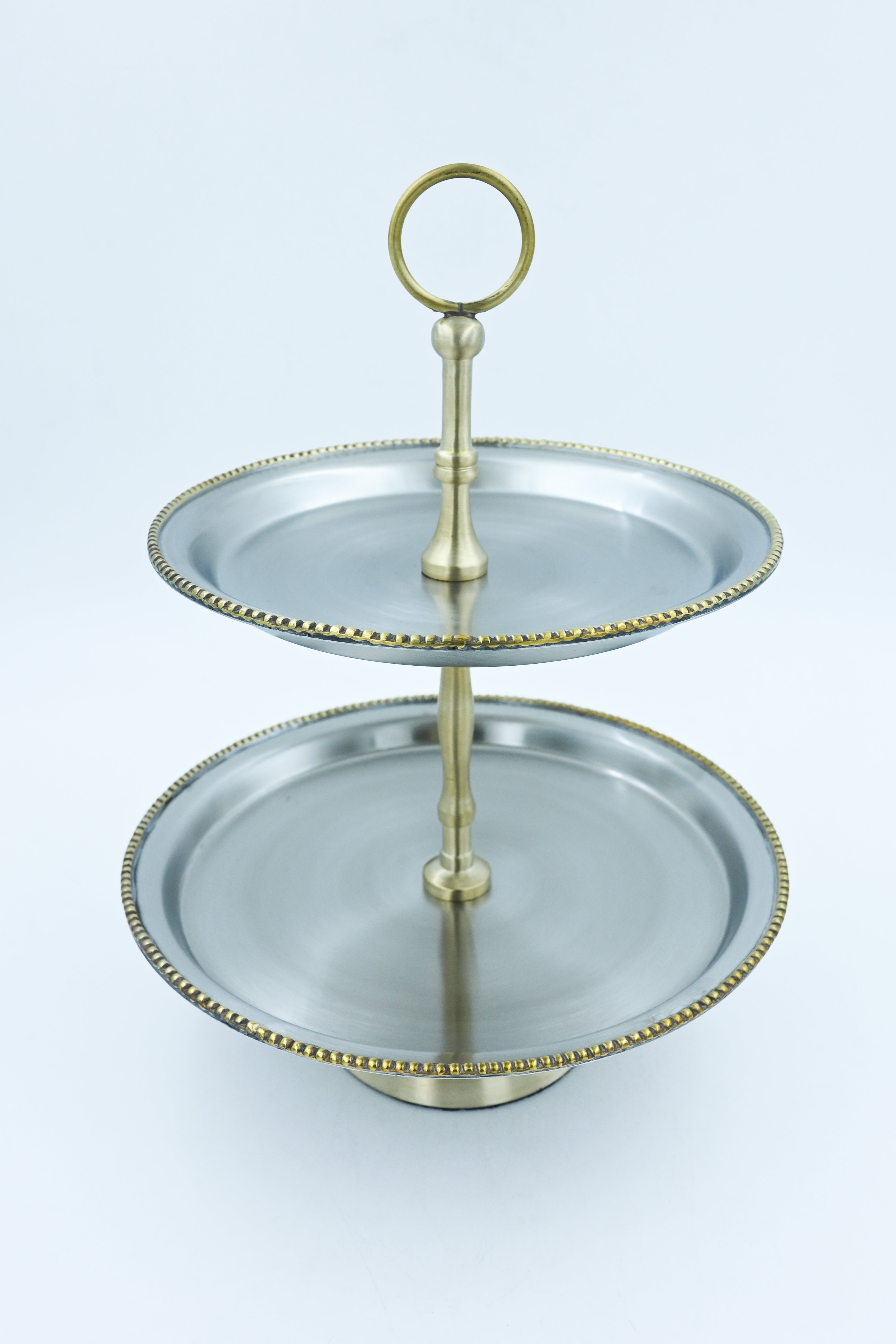 Hunar Nickel Aurum Rim Cake Stand