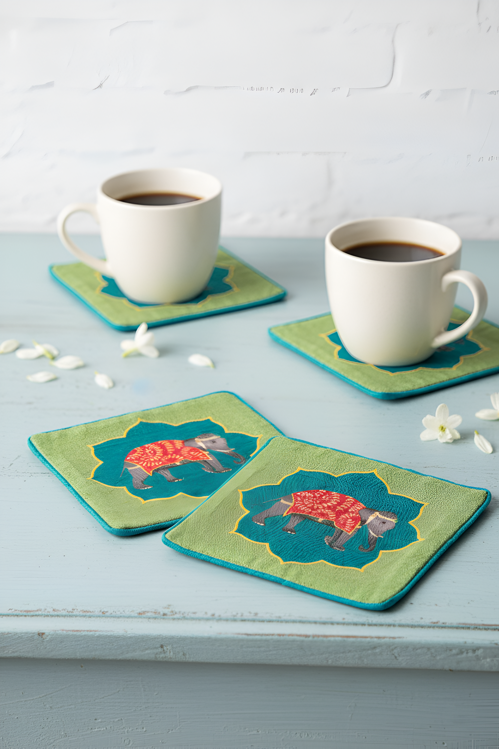 Green Gajbagh Coaster Set