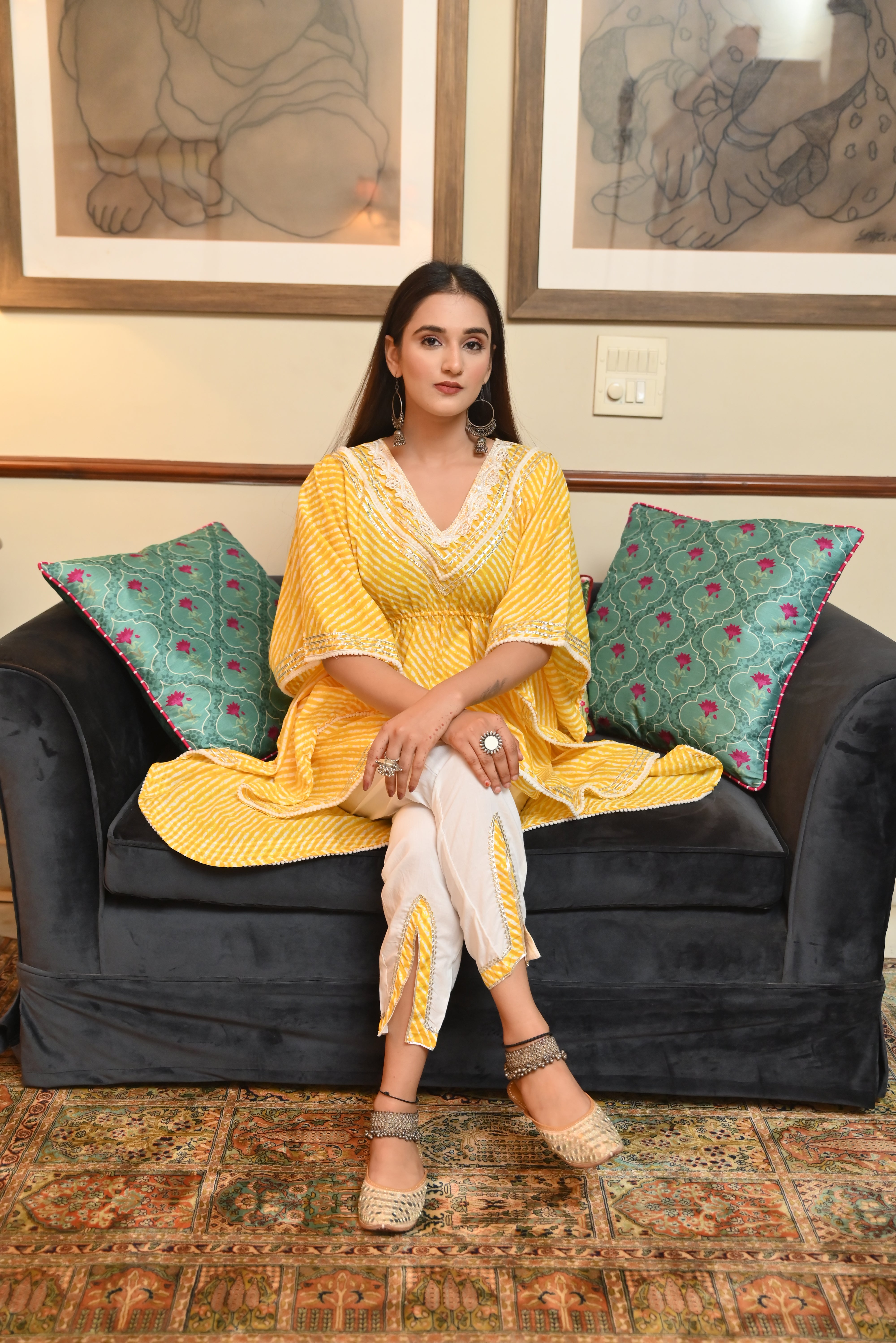 Sunlit Poncho with Straight Pants