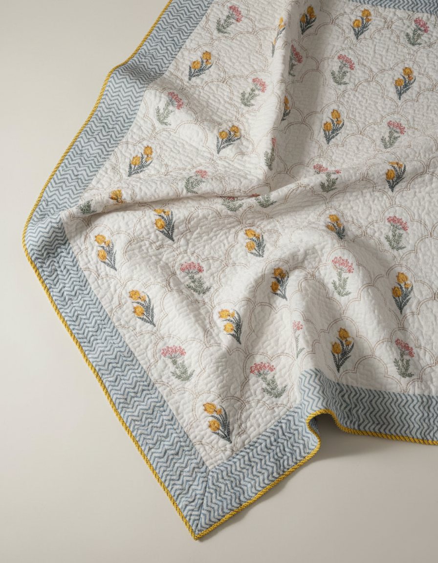 Phool Jaal Quilted Bedcover