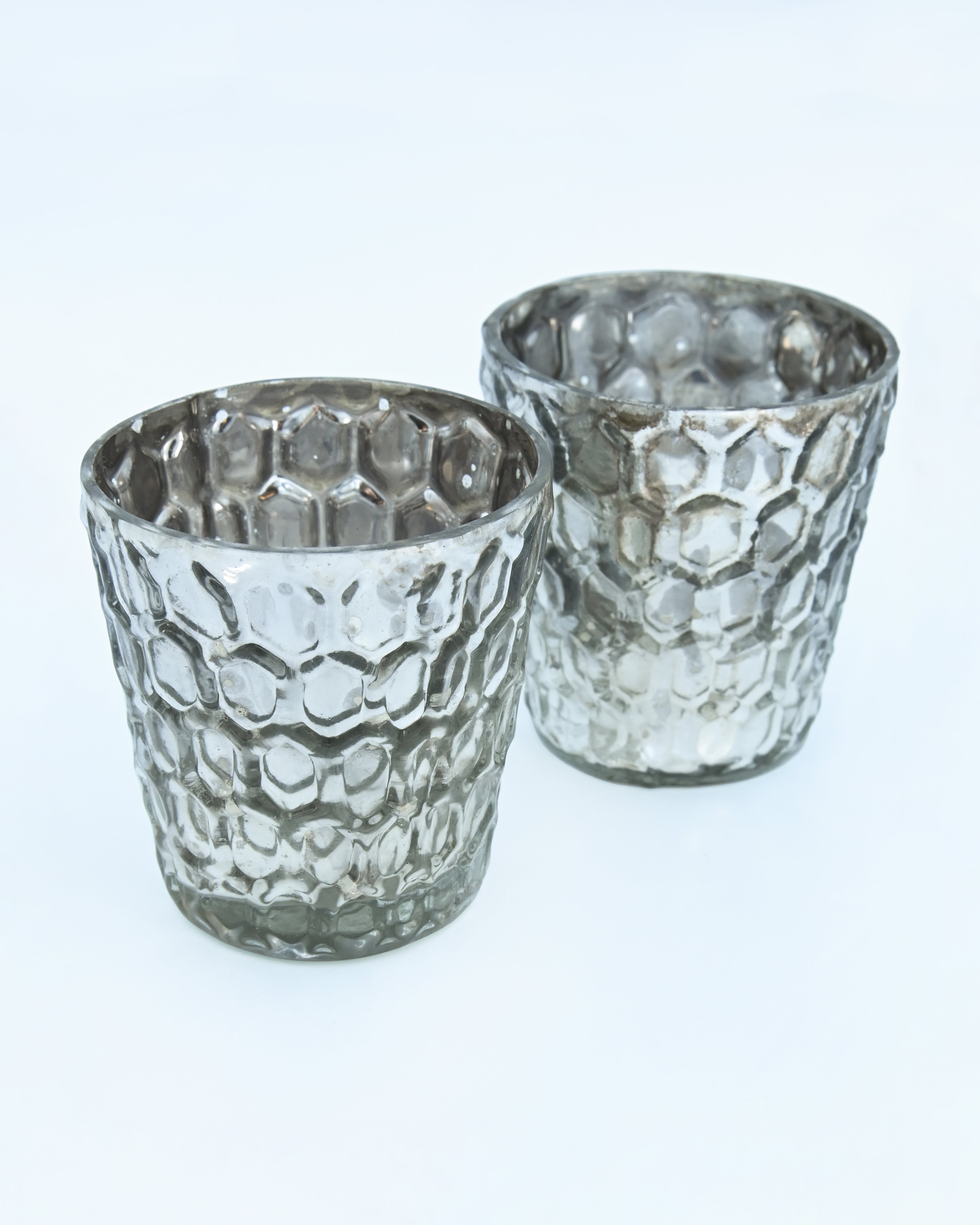 Honey Comb Silver Votive