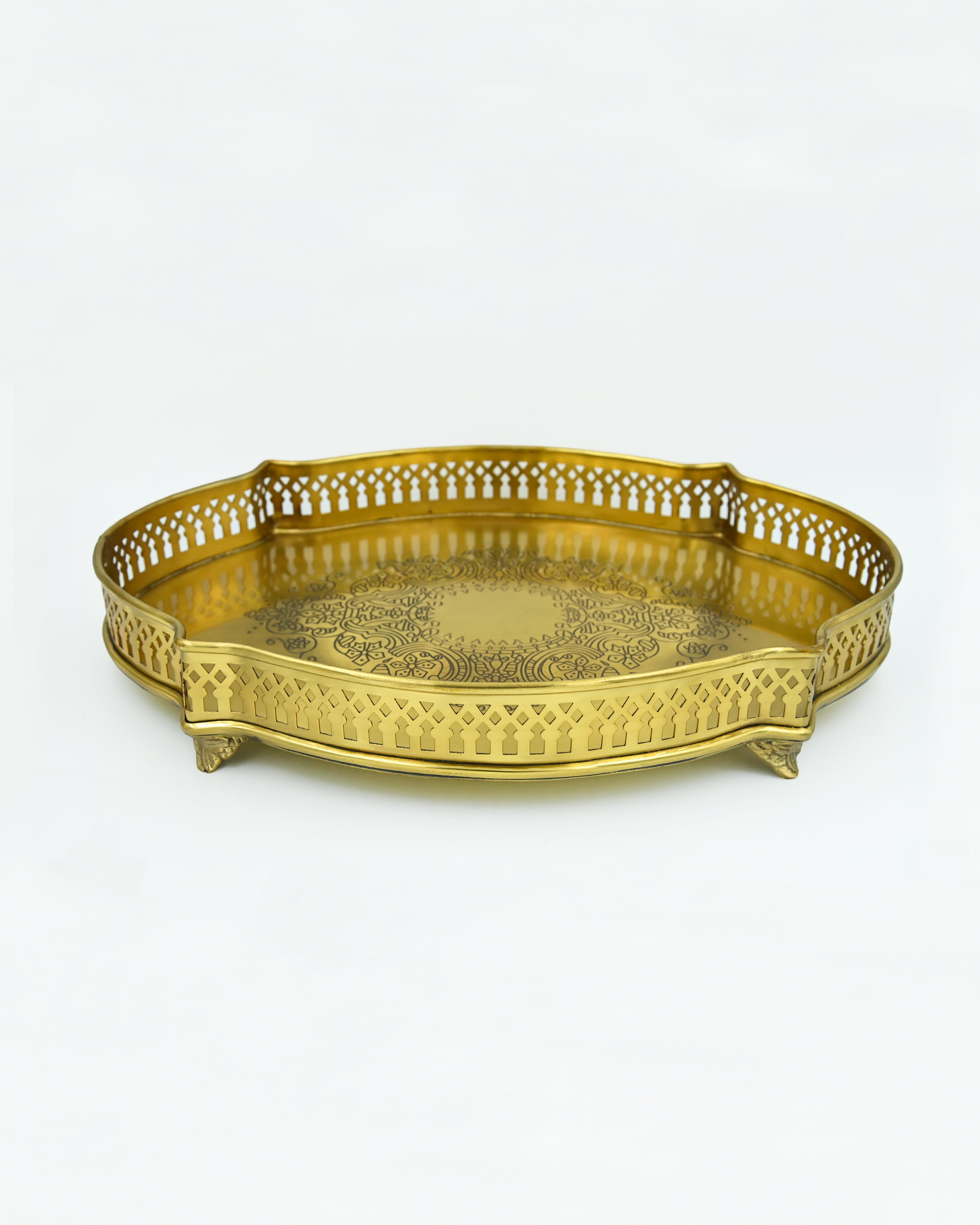 Zeenat Large Gold Oval Tray