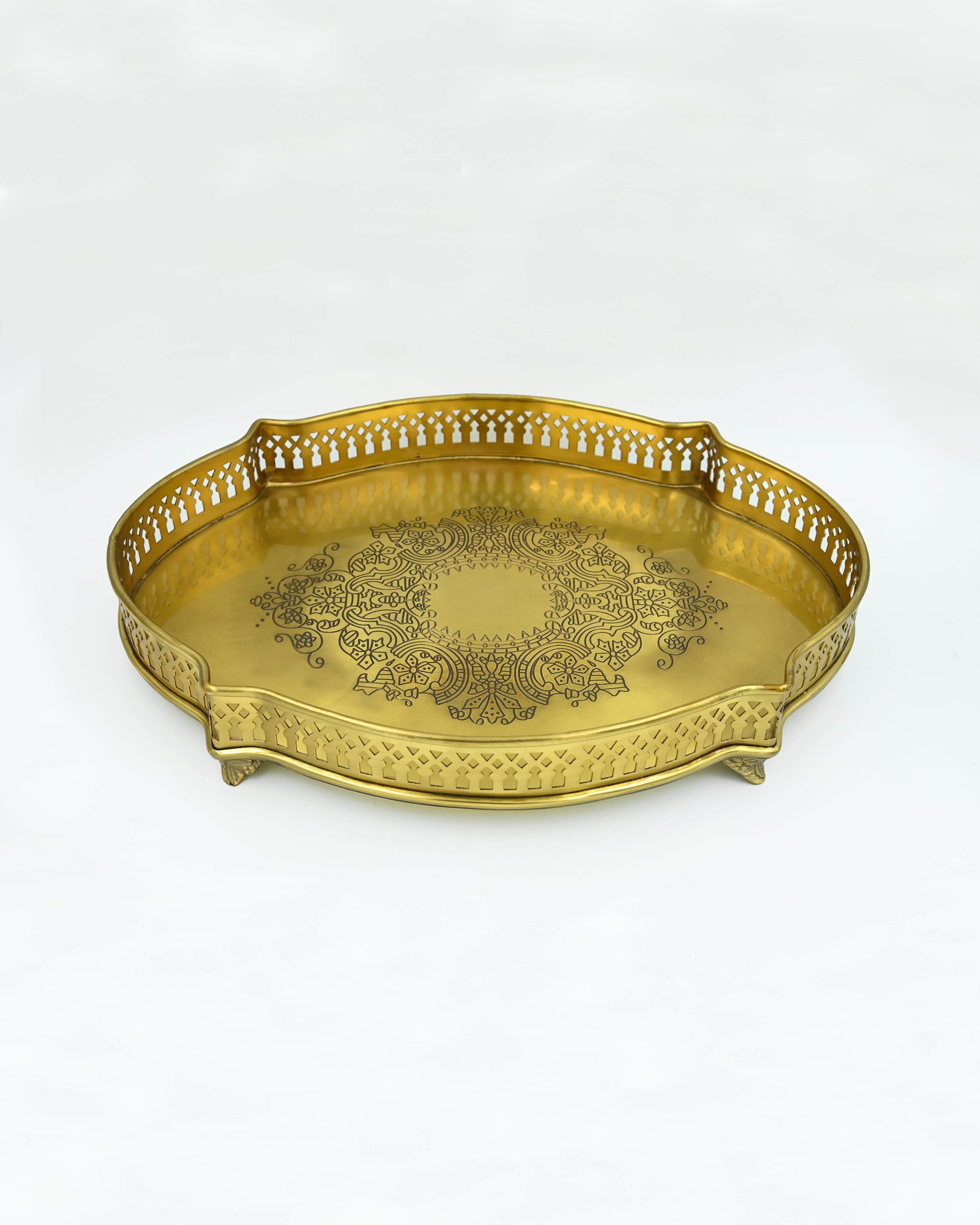 Zeenat Large Gold Oval Tray