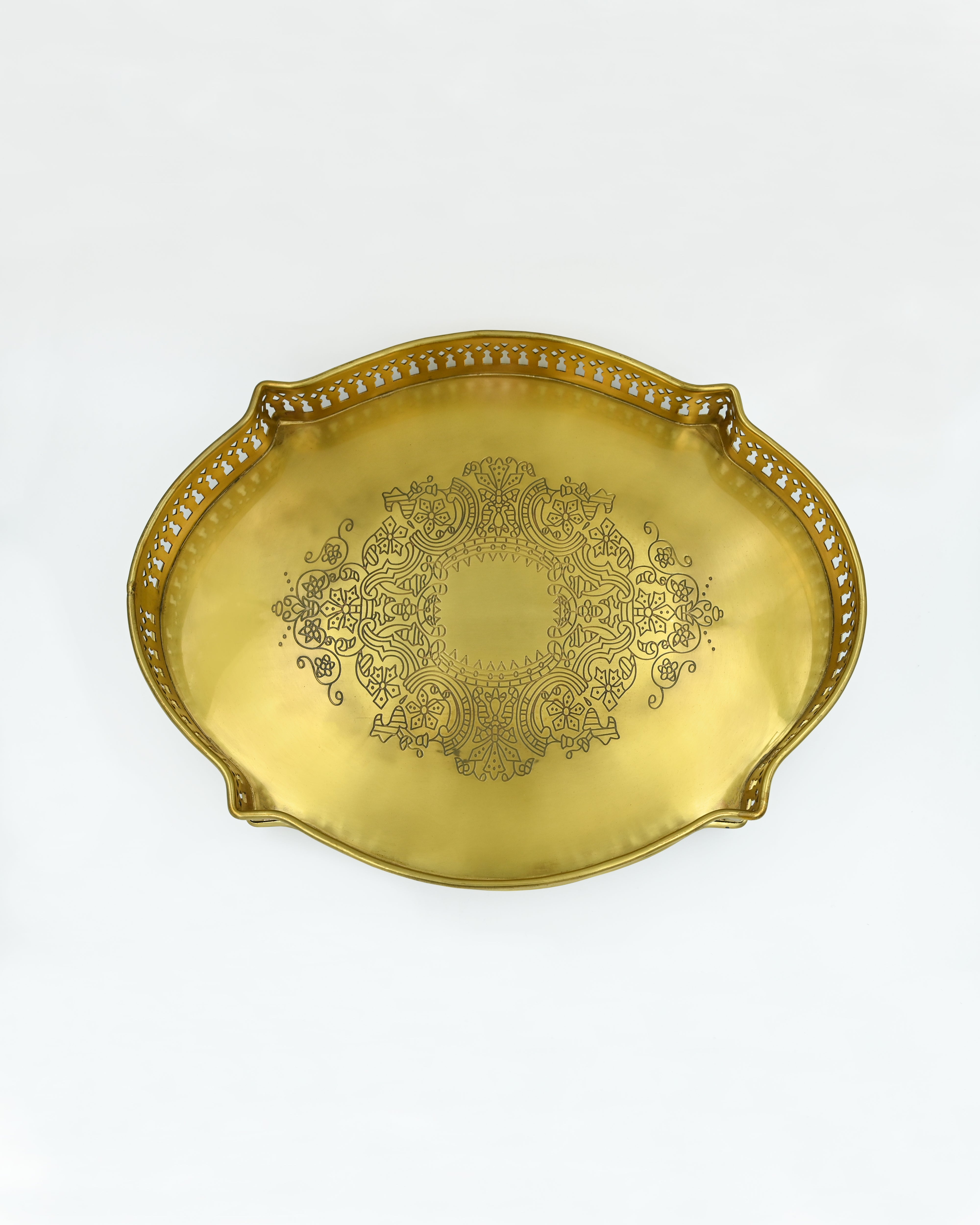 Zeenat Large Gold Oval Tray