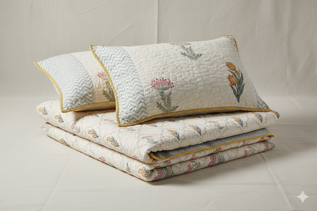 Phool Jaal Quilted Bedcover