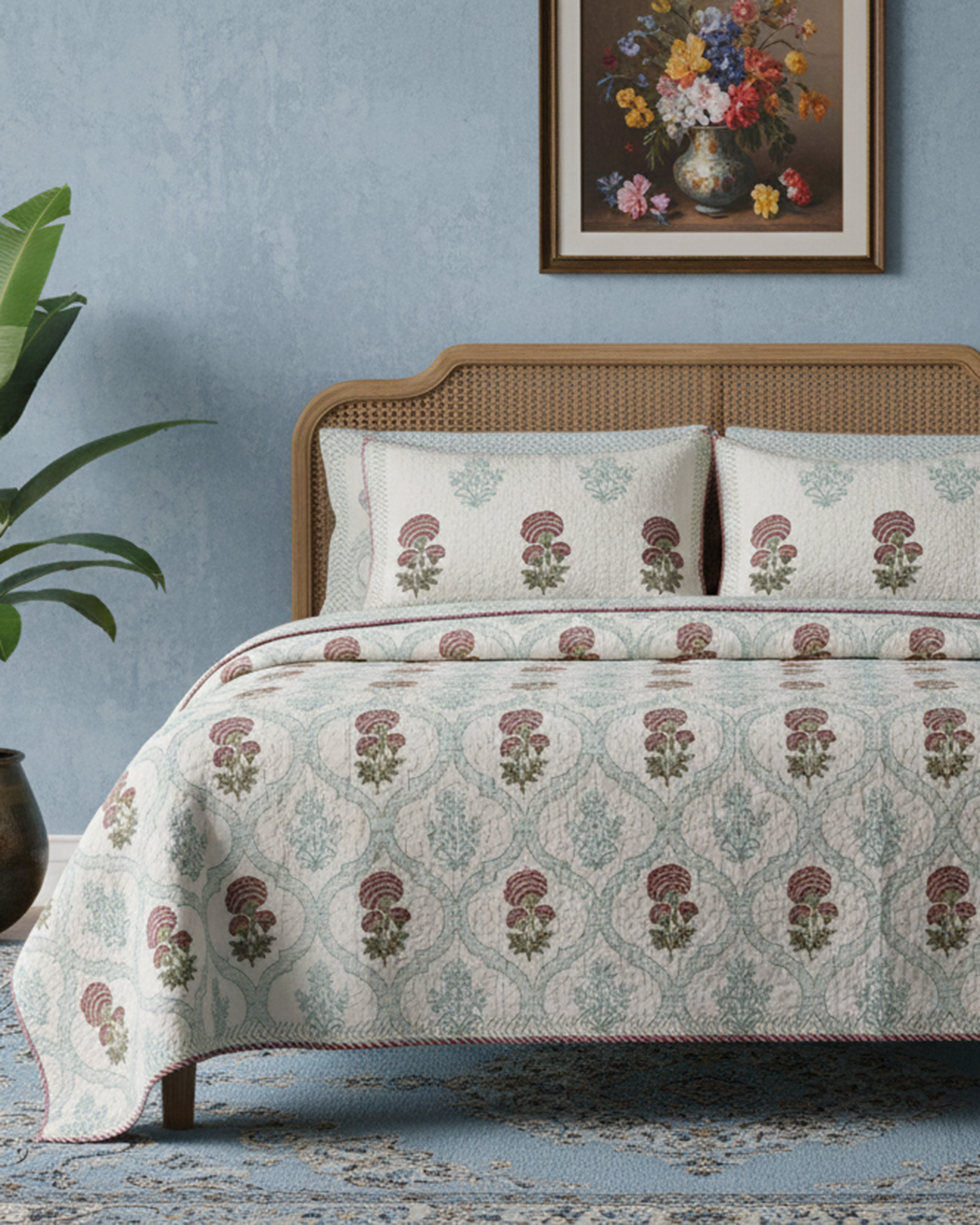Neel Phool Quilted Bedcover