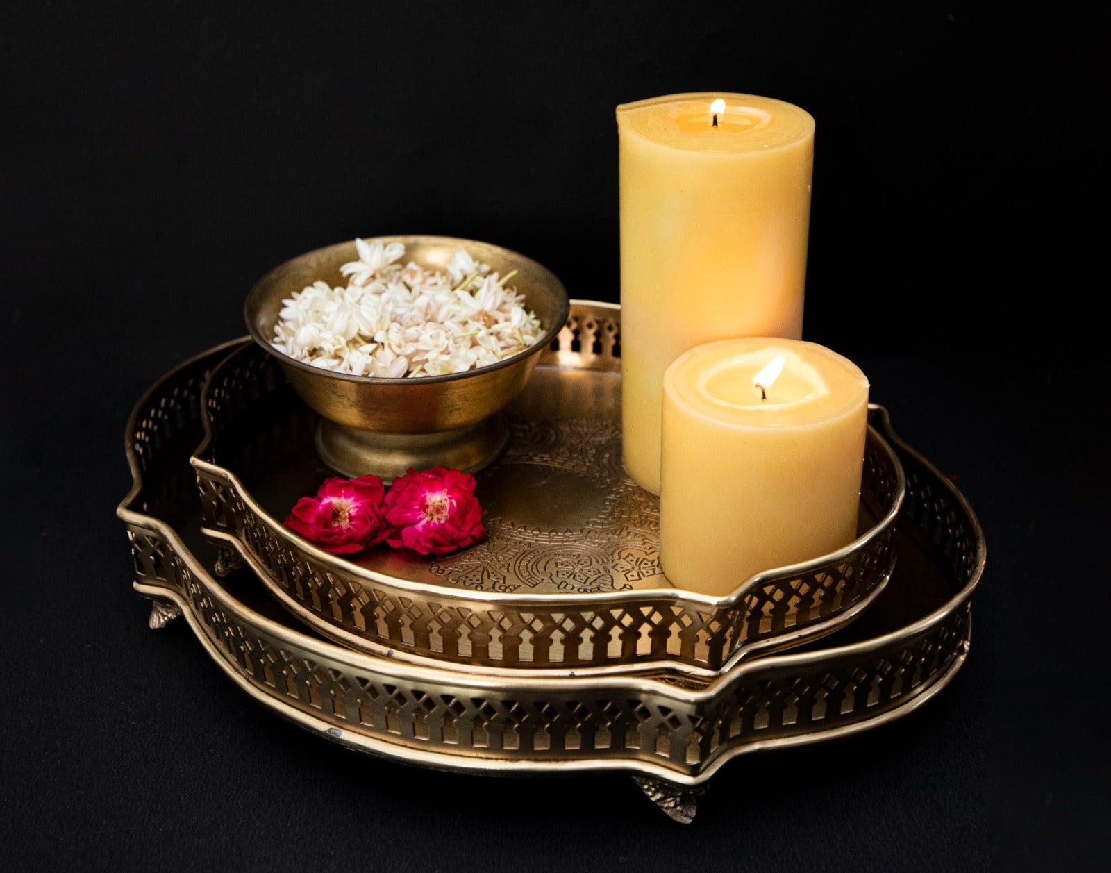 Fiza Gold Round Tray