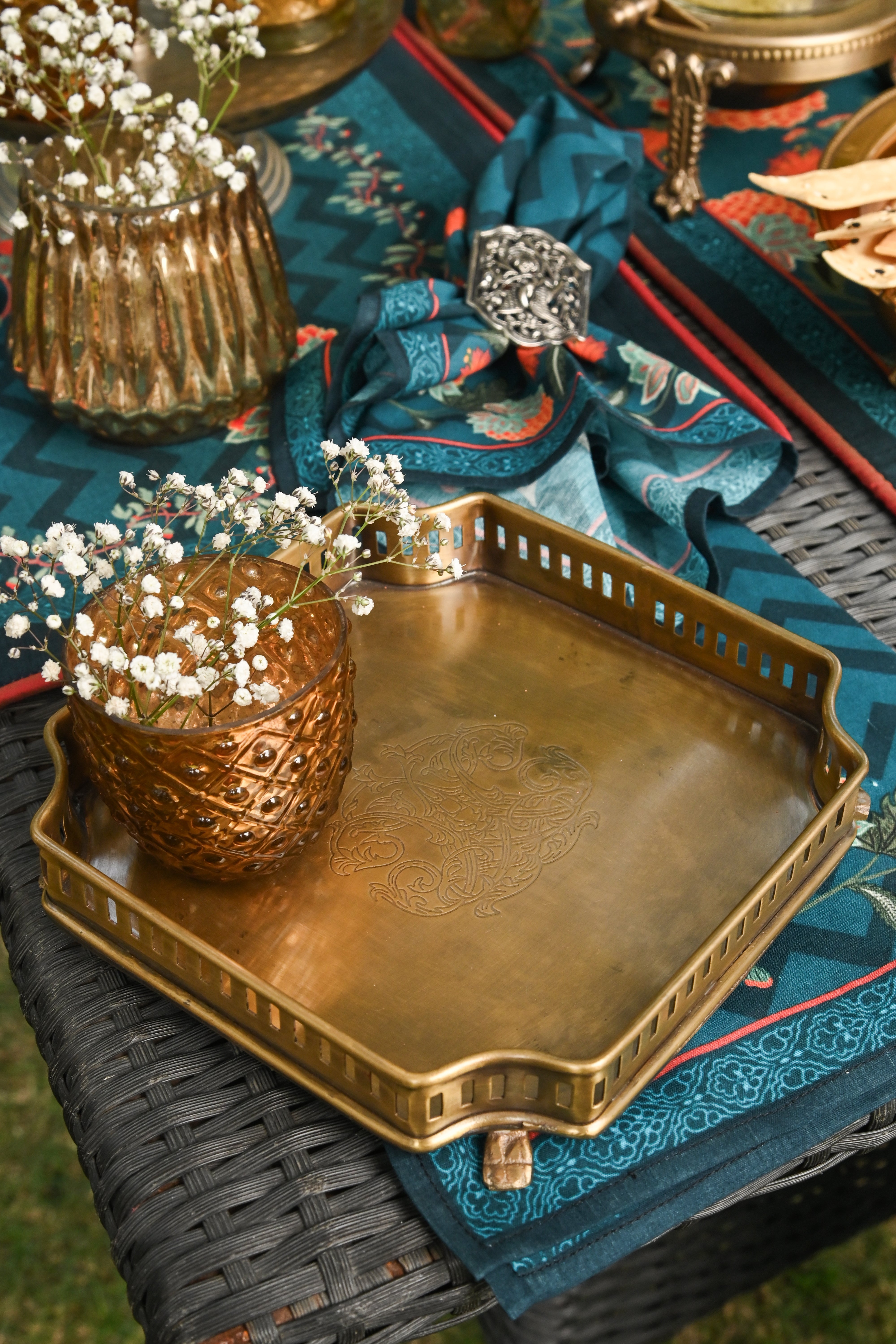 Fiza Gold Square Tray