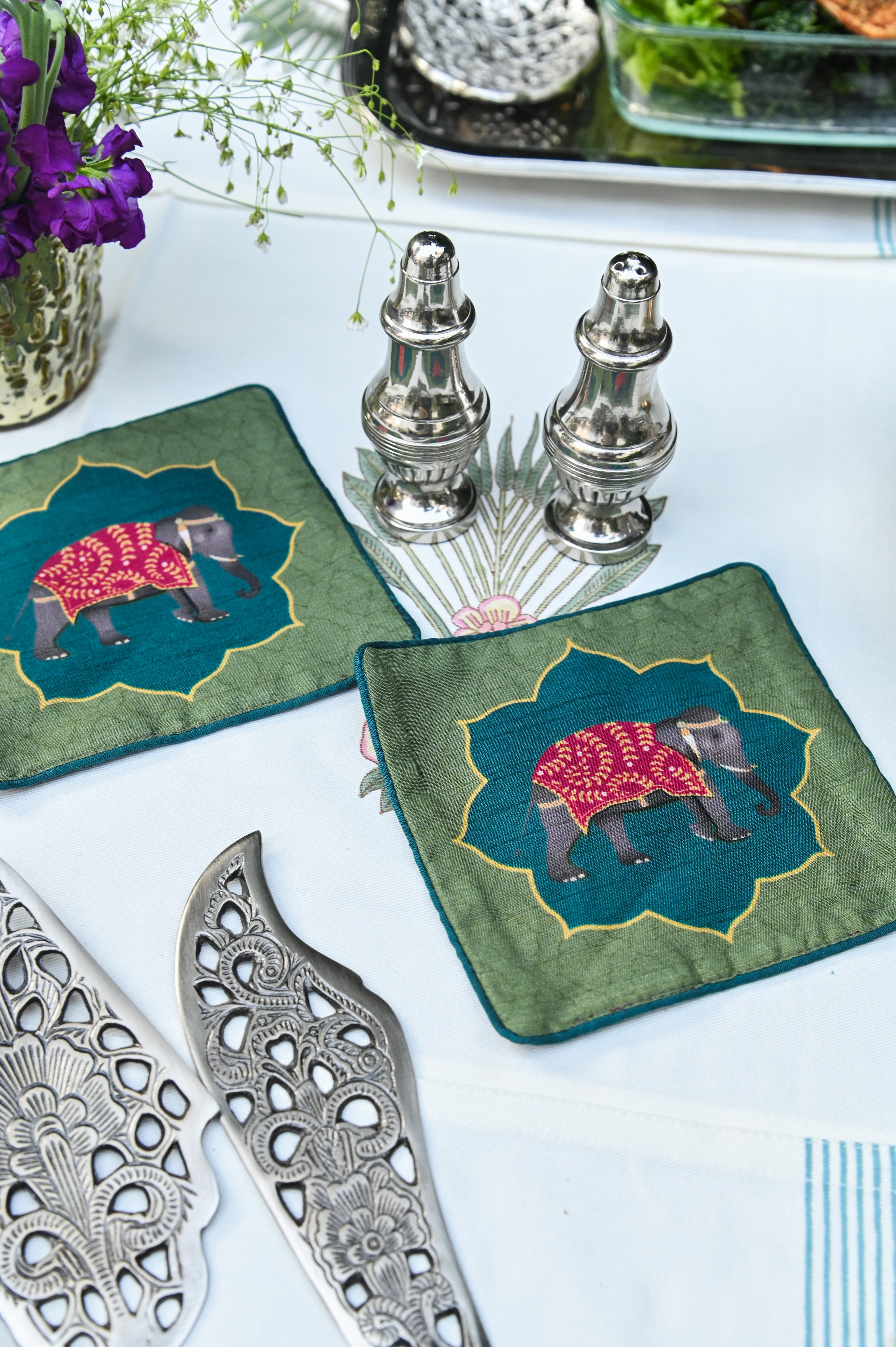 Green Gajbagh Coaster Set
