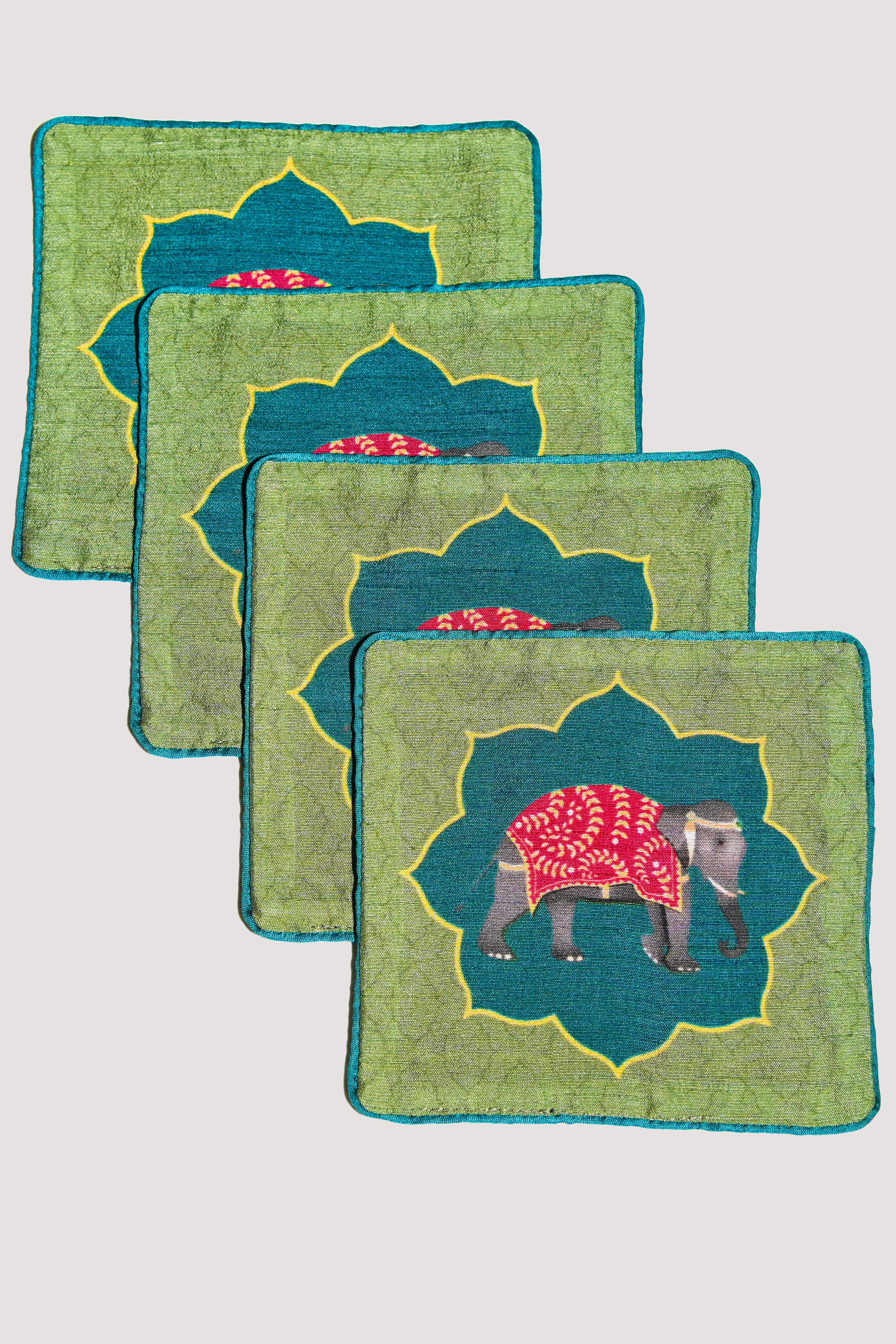 Green Gajbagh Coaster Set