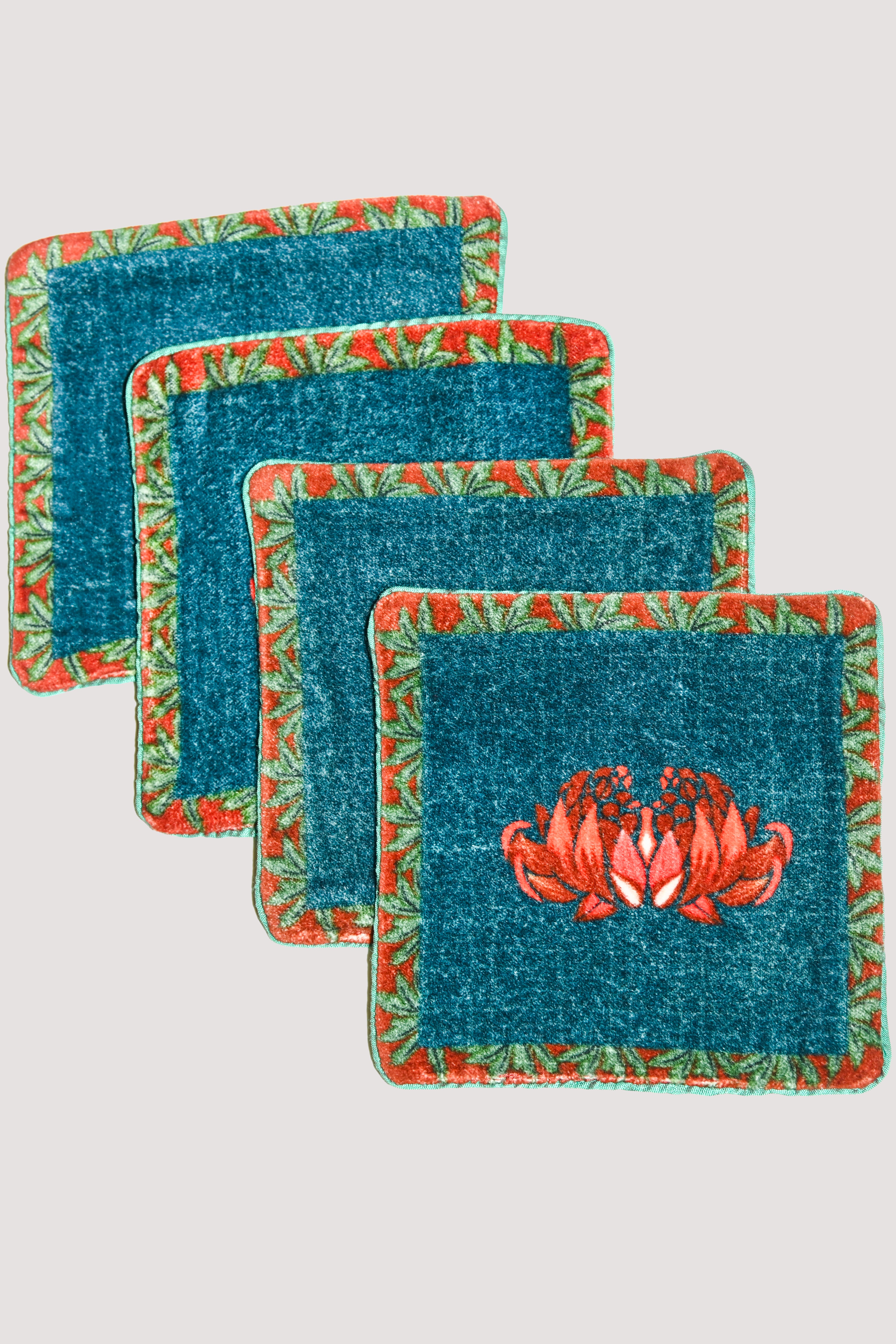 Lotus Velvet Coaster Set